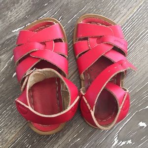 Red saltwater sandals